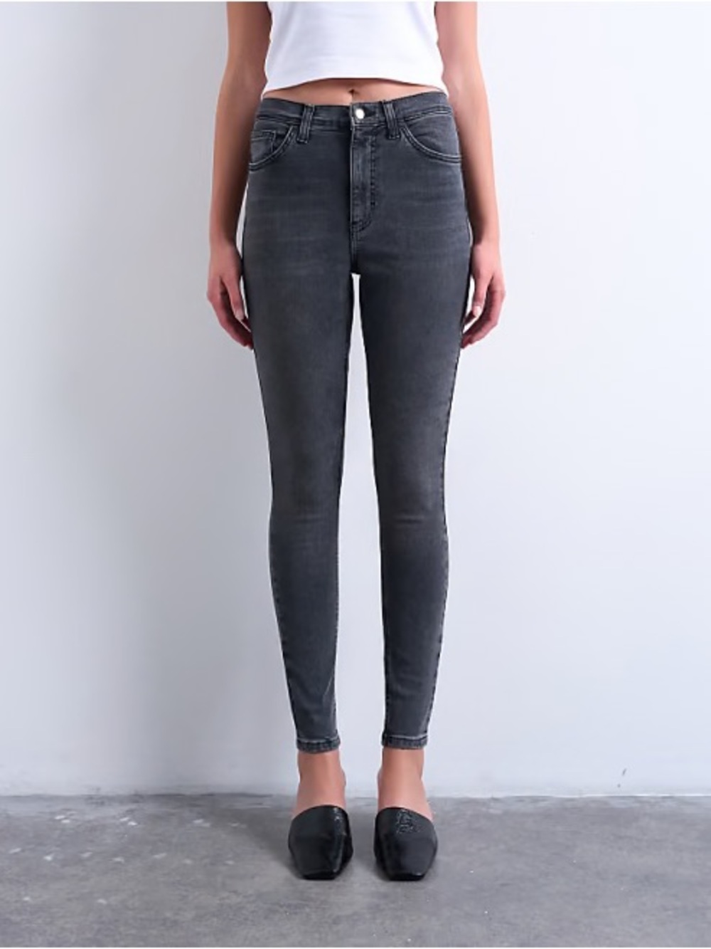 Topshop Charcoal Grey Skinny Jeans